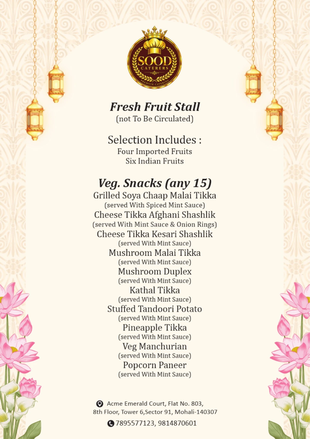 Sood Caterers menu page 12: Dessert collection III